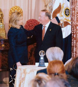 Wally Darneille and Hillary Clinton